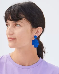 Coated Flower Statement Earrings