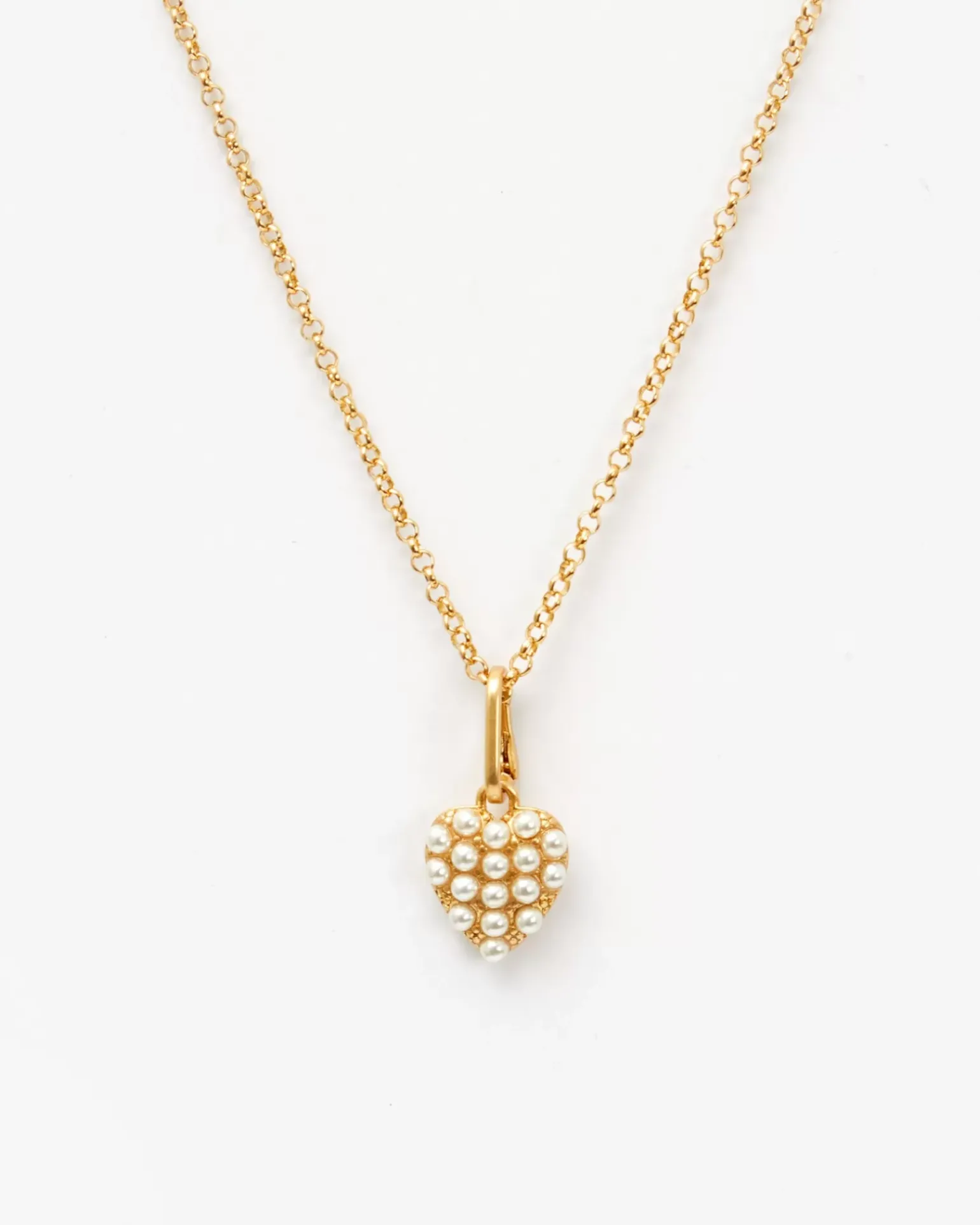 Encrusted Pearl Heart Charm