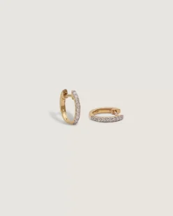 Pave Hoop Huggie Earrings