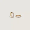 Pave Hoop Huggie Earrings